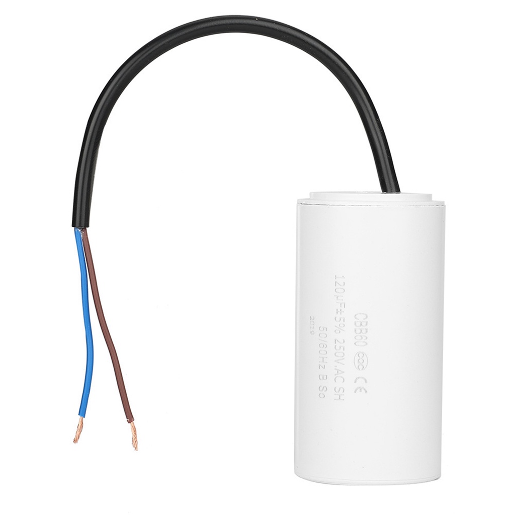 CBB60 Capacitor CBB60 Run Capacitor with Wire 250V AC 120uF 50/60Hz for Motor Air Compressor Motor C