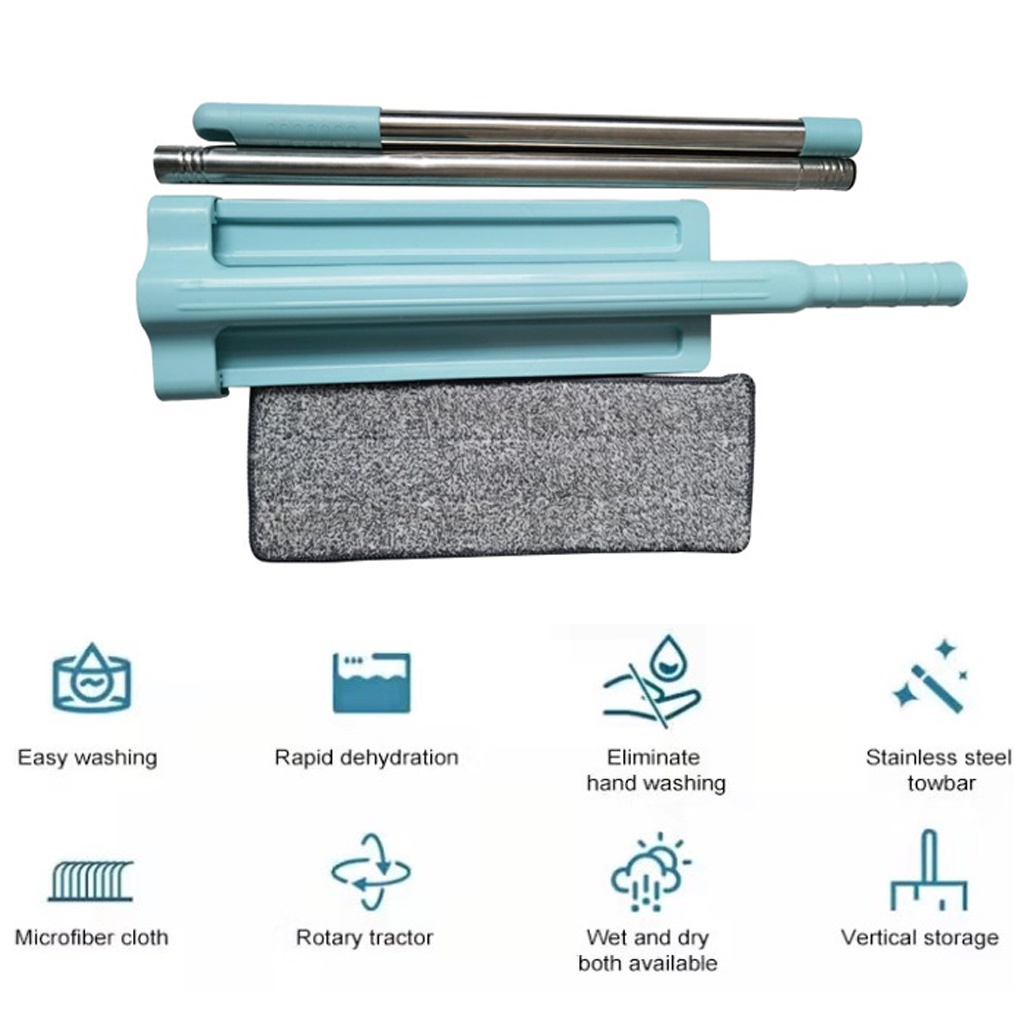 Discount Tomstore.Id Alat Pel Lantai Tarik Microfiber Ultra Mop / Lap Pel / Alat Pel Praktis / Mop