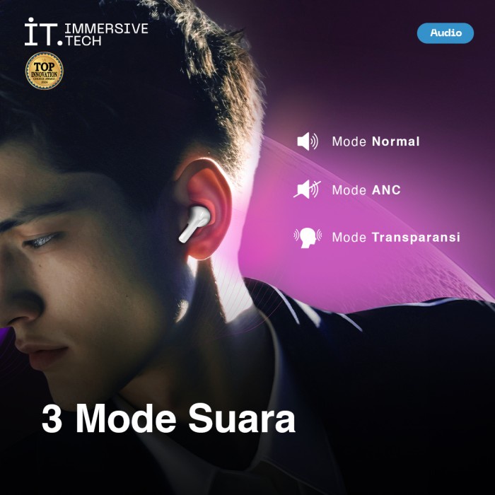 New IT Tunebuds TWS Earphone Bluetooth T57 - Black