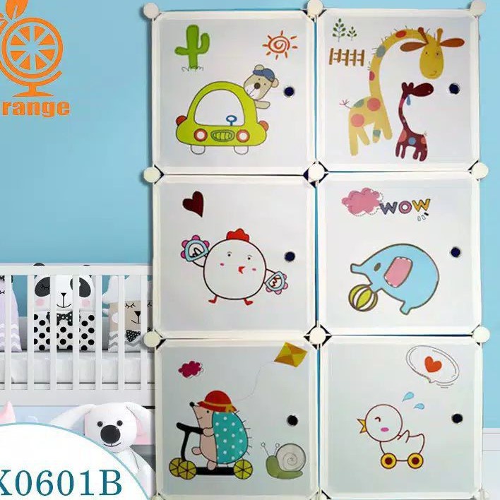 Limited [Acc] Lemari Plastik Portable Multifungsi Karakter 6 Pintu / Lemari Pakaian