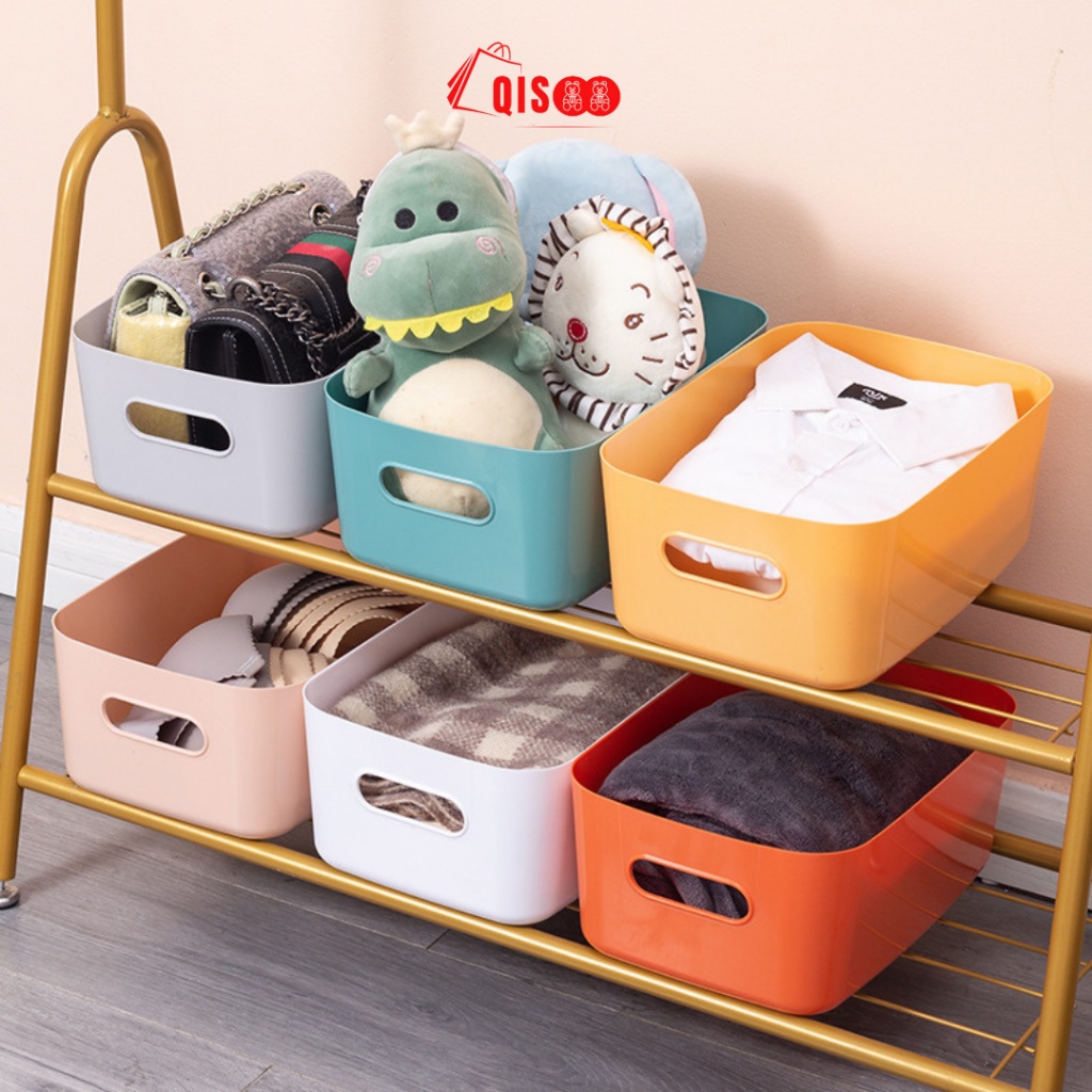 Promo !!! Qisoo Storage Box Kontainer Box Plastik Serbaguna Kotak Penyimpanan Organizer Baju Makanan
