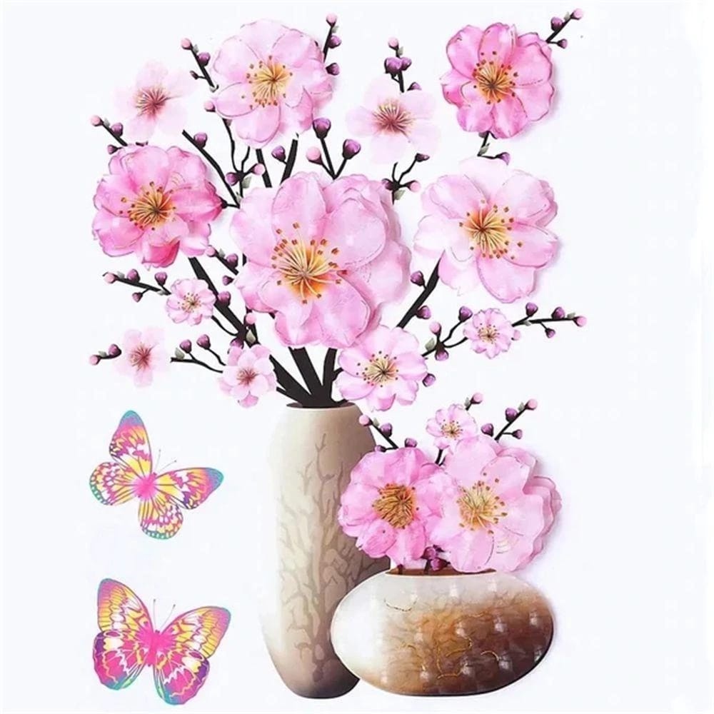 Limited Sticker Dinding 3D Simulasi Bunga / Tempelan Dinding Bunga 3D 30X58 Cm