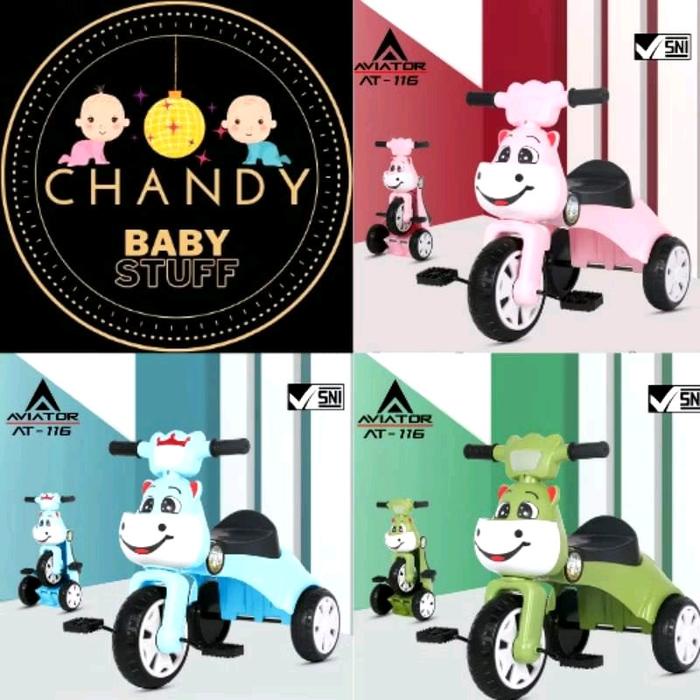 Ready Stock Sepeda Anak Roda Tiga Baby Infant Folding Tricycle Aviator At 116