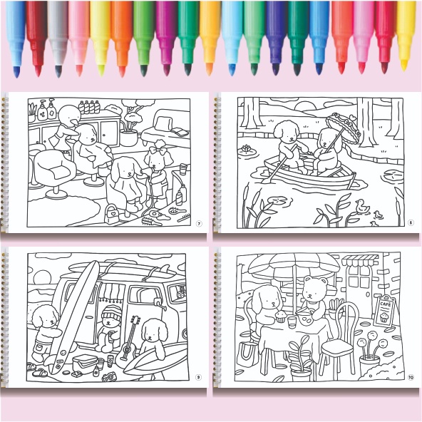 

Grosir Bobbie'S Goods Vol.4 Coloring Book Buku Mewarnai Anak Remaja Dewasa Aesthetic Kertas Tebal