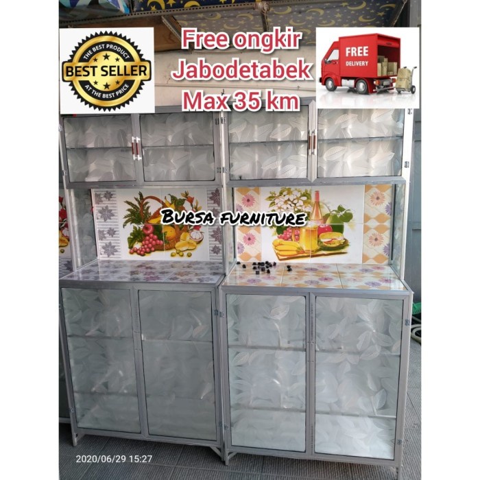 Lemari rak piring 2 pintu/ rak piring 2 pintu Da bawah plat