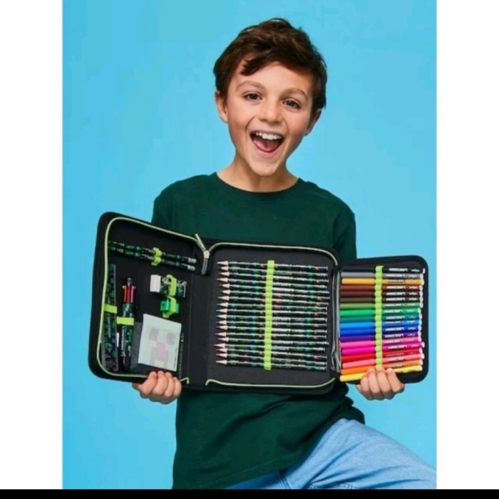 

Smiggle Minecraft Zip It Stationery/Minecraft Pencil Case/Alat tulis Kode 1105