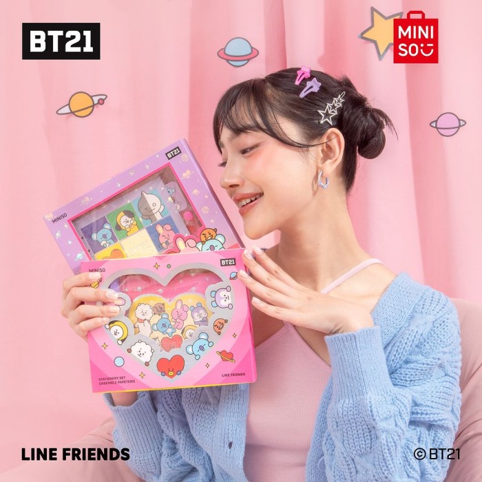 

Set Alat Tulis Cantik - Miniso BT21 Collection Stationery Set Kode 878