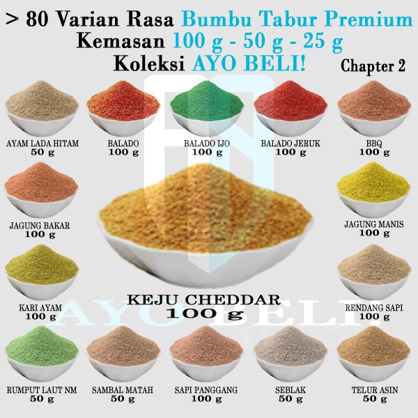

HJE (Beli 10 Gratis 1) > 80 Rasa Pilihan Bumbu Tabur Premium (Chapter 2)