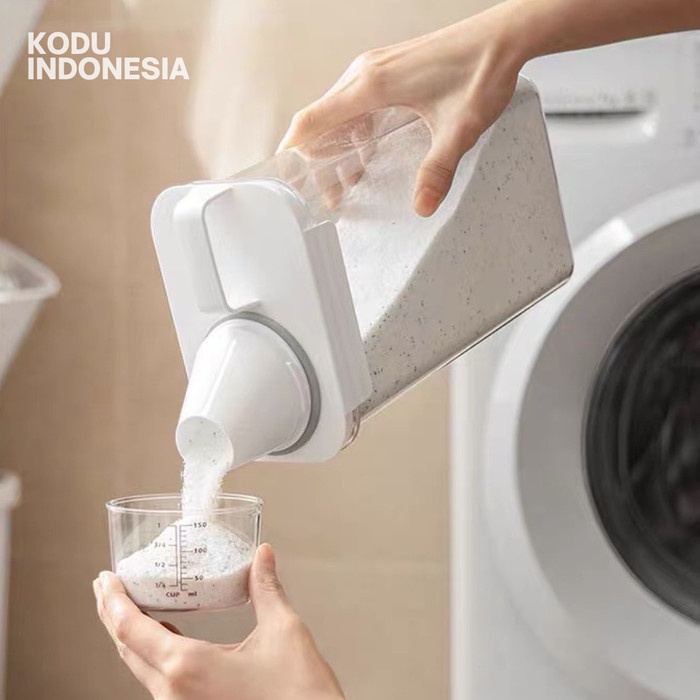 KONTAINER Deterjen TUANG Plastik Isi Ulang Wadah Laundry Tutup Takar