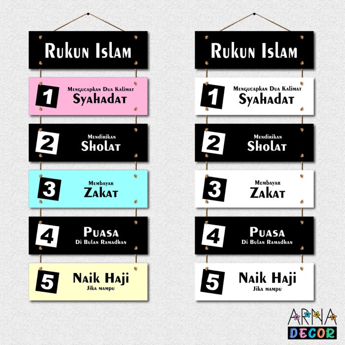JAYAmart- Hiasan Dinding Gantung Rukun Islam