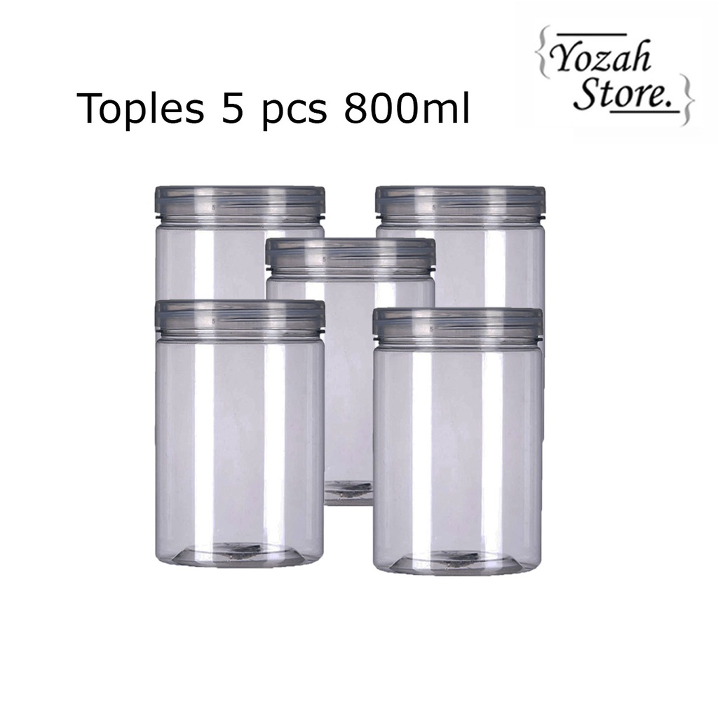 

(PAKET ISI 5 PCS) Toples Mika Tabung Ukuran 800ml Tempat Kue kering Cookies Nastar Lebaran / Wadah
