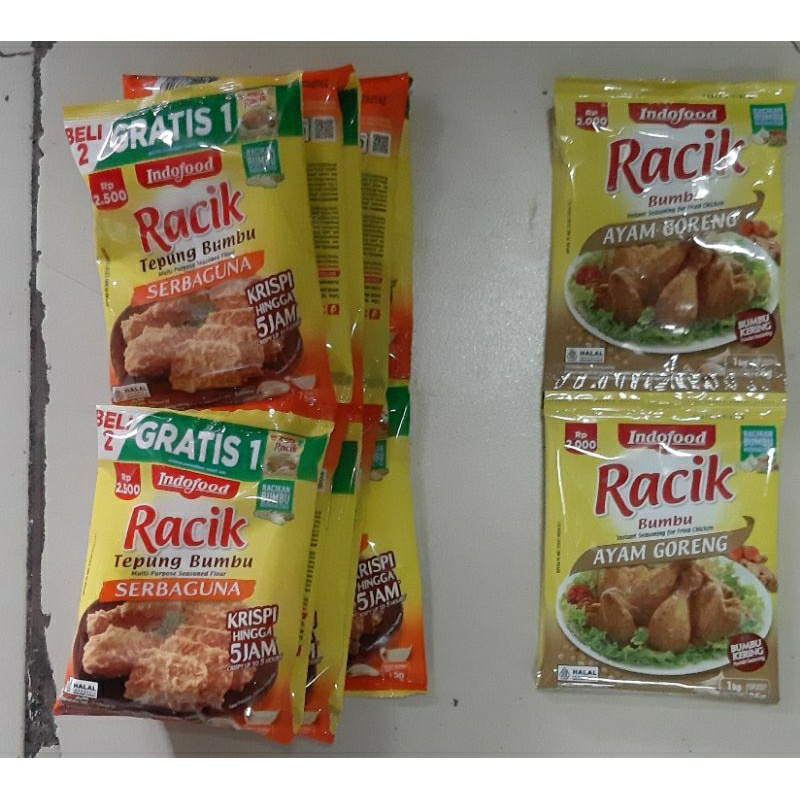 

HJE Tepung Racik serbaguna 75 gr (1 Renceng = 10 pcs) + Bonus 5 Pcs Racik Ayam Goreng