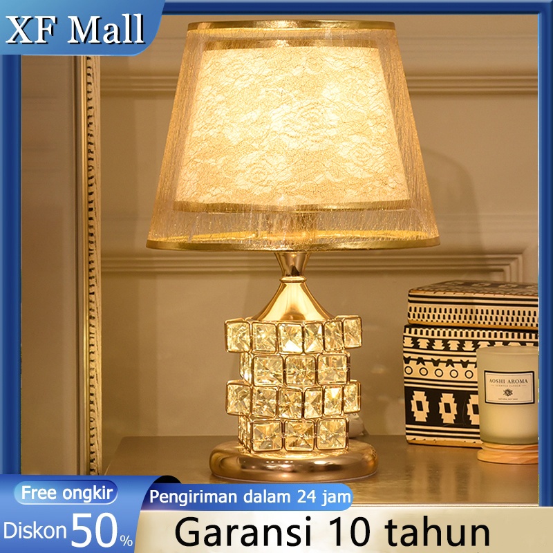Garansi 10 tahun Crystal Desk Lampu Tidur Aesthetic Lampu Meja Tidur Mewah Kristal Modern Lampu Meja