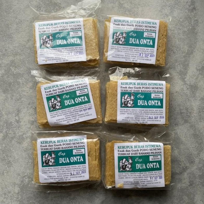 

12pcs Kerupuk Beras Cap Dua Onta - Rasa Bawang / Kerupuk Gendar / Asli