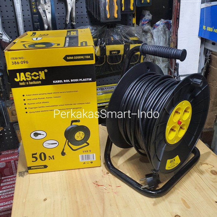 BARU.. JASON KABEL ROLL 50 METER HEAVY DUTY/KABEL ROL PERPANJANGAN/KABEL EXTENSION 50M