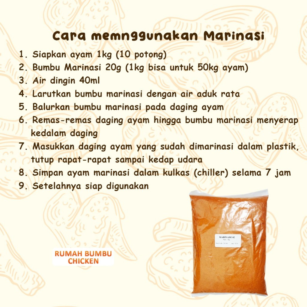 

HJE Marinade 02 / Bumbu Marinasi Ayam Kualitas Premium 1 Kg