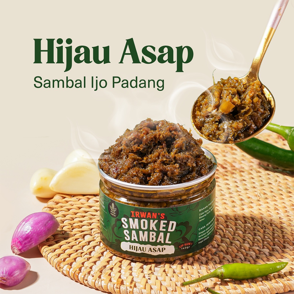 

HJE Sambal Hijau Asap - Irwan's Smoked Sambal (Sambal Homemade Sehat, Sambal Ijo, Sambal Padang)