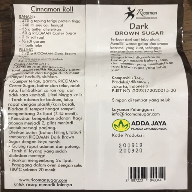 

HJE Dark Brown Sugar Ricoman 1kg !!!