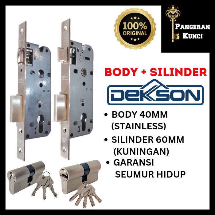 MORTISE LOCK BODY KUNCI PINTU RUMAH SET PELOR LIDAH DEKSON SOLID 40MM