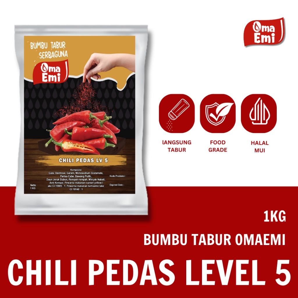 

HJE BUMBU TABUR CABE / CHILI PEDAS LV 5 1 KG