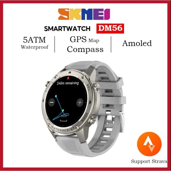 Skmei Dm56 Smartwatch Pria Gps Map 5Atm Anti Air Smartwatch Altitude Air Pressure 170+Mode Olahraga