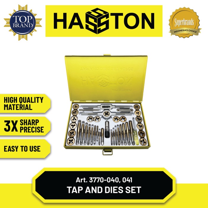 Hasston Snei Tap Set 40Pcs / Alat Snei Tap Ulir (3770-041) -Gratisongkir