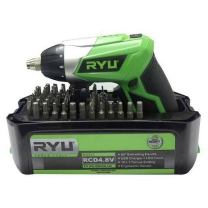 RYU RCD 4.8V Cordless Screwdriver RCD 4.8V - Bor Obeng Listrik Mini