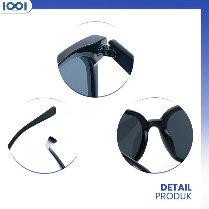 ORIGINAL.. KACAMATA HITAM SUNGLASSES ANTIUV400 FRAME KOTAK PRIA WANITA - IOOI 850