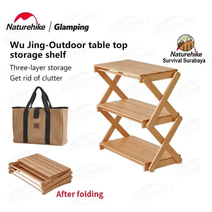 TERMURAH RAK LIPAT / DAPUR / RAK KAYU NATUREHIKE CNH22JU002