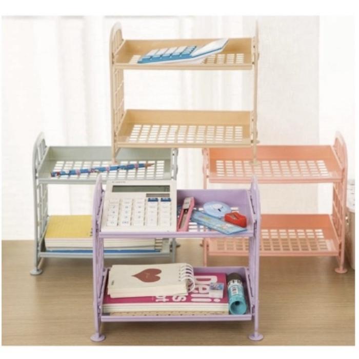 BOOM SALE Rak Jaring Plastik Susun 2 Rack Jaring Mini Dapur Dinding Kamar Mandi Atk Serbaguna