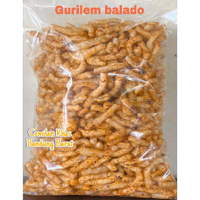 

Kerupuk Gurilem Bandung Varian Bumbu Seblak dan Balado (500gr) ECO Food Cemilan Manis Asin Pedas