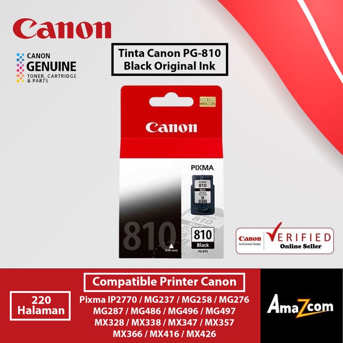 Tinta Canon 810 Pg810 Black / Hitam Original Datascript Cartridge Tinta Printer Canon Ip2770