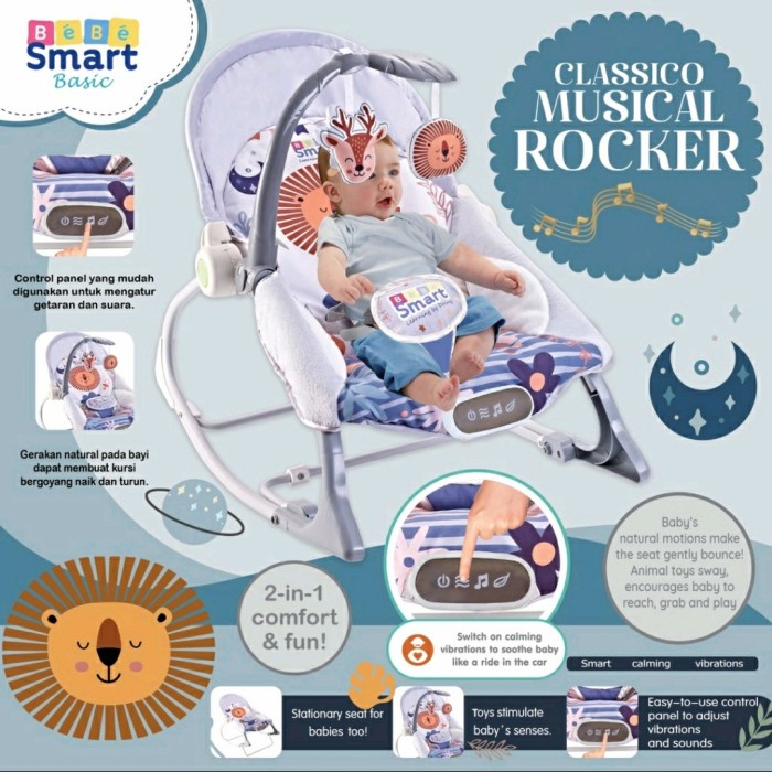 BEST SELLER Bebe Smart Classico Musical Rocker Kursi Goyang Bayi / Bouncer Bayi