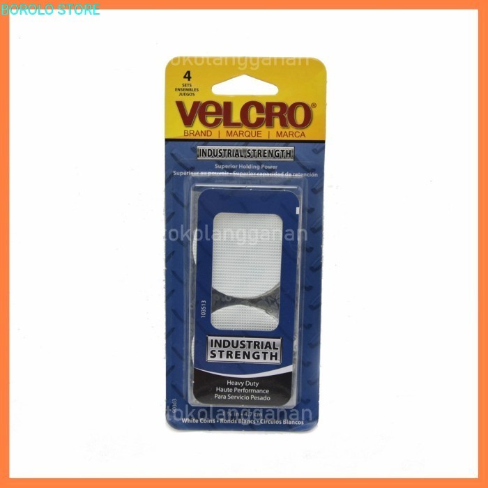 Tebaru Velcro Coins Industrial Strength Tape 4.7 Cm 4 Set - Putih Original Berkualitas