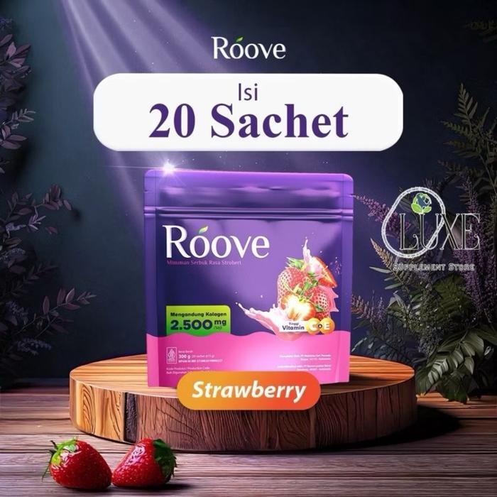 

PROMO!! ROOVE COLLAGEN 1 POUCH 20 Sachet Minuman Kolagen Serbuk Rasa Strawberry Blueberry Kopi Kurma