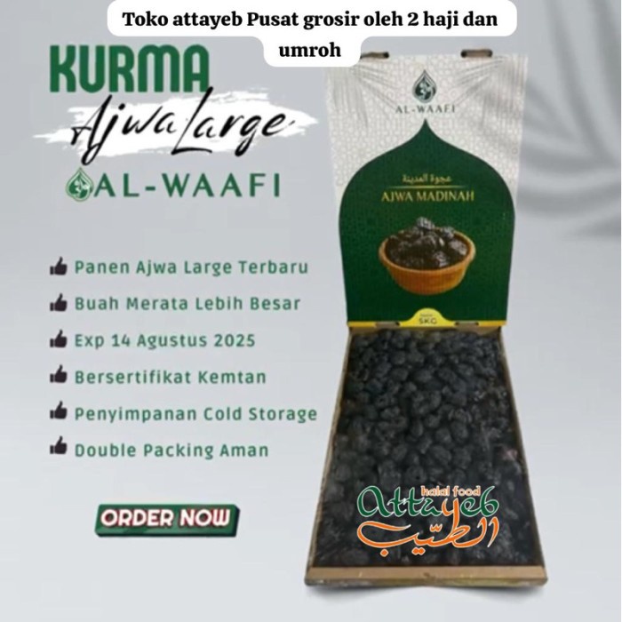 

Kurma Ajwa Madinah Al Waafi 5kg Fresh Kurma Kualitas Organic Lebih Empuk Enak