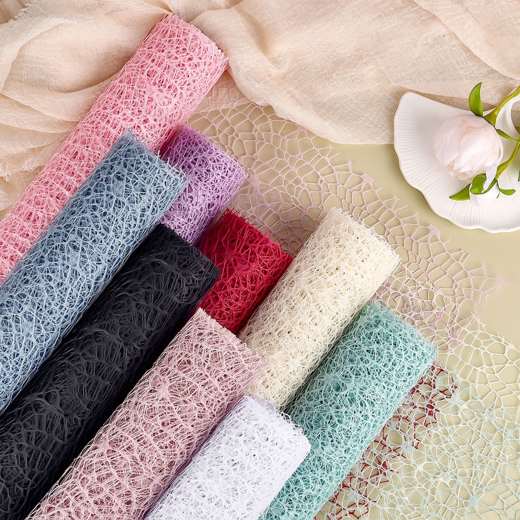 50*450Cm Hollow Mesh Net Mesh Flower Wrapping Paper Flower Bouquet Wrapping Paper For Packaging