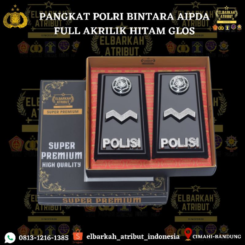 PANGKAT POLRI Aipda FULL Akrilik Hitam Glossy PANGKAT Bintara Aipda PDH Aipda #2