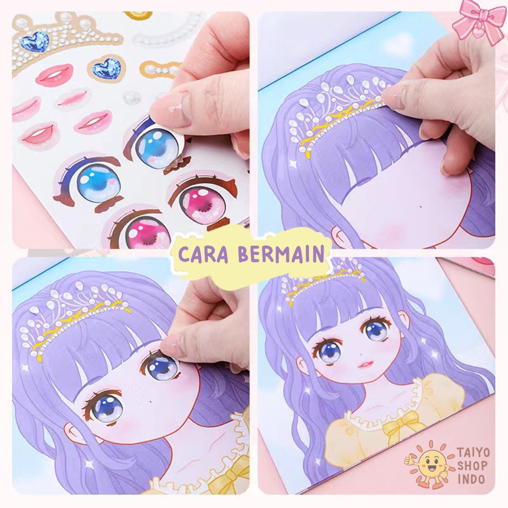 

IK! TAIYO Mainan Anak DIY Stiker Ganti Muka Make Up Sticker Ekspresi Girl Keterampilan Merias Wajah