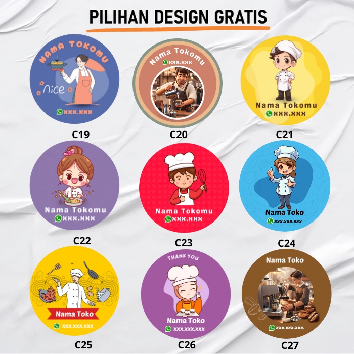 

IK! STIKER / STIKER COSTUM / STIKER MAKANAN / STICKER / STICKER COSTUM / STIKER LABEL / STIKER DESN