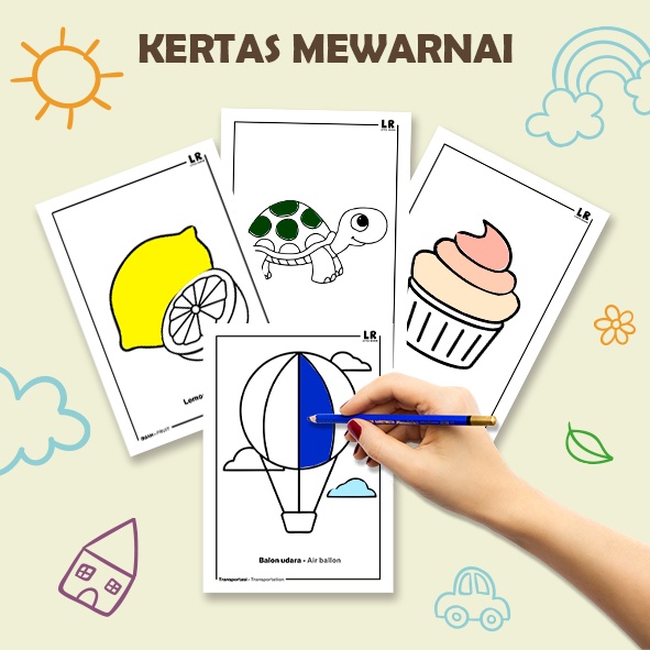 

IK! Kertas Gambar Ukuran A5 Kertas Mewarnai Anak 20 Lembar Kertas Gambar Mewarnai Cat Air Crayon