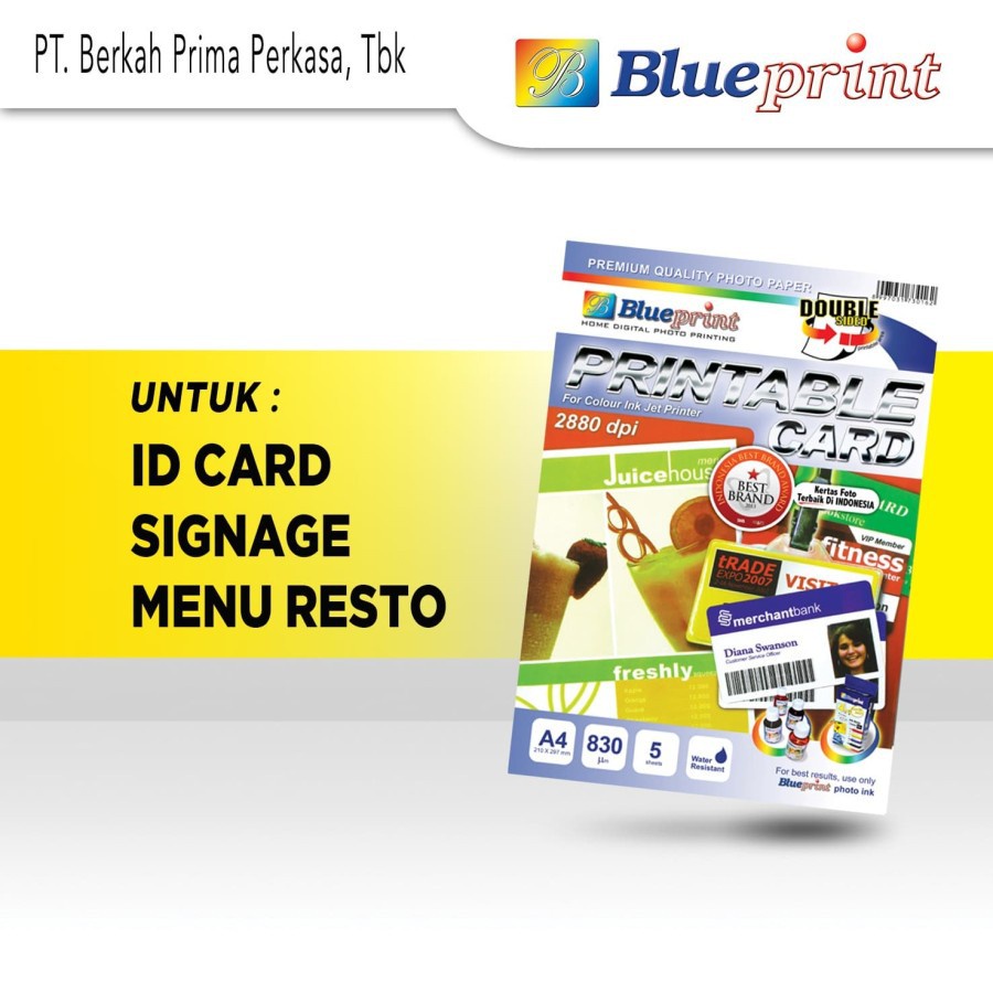 

iK! Bahan ID Card Blueprint Ukuran A4 830 Um / Printable Card BP - GPA4210