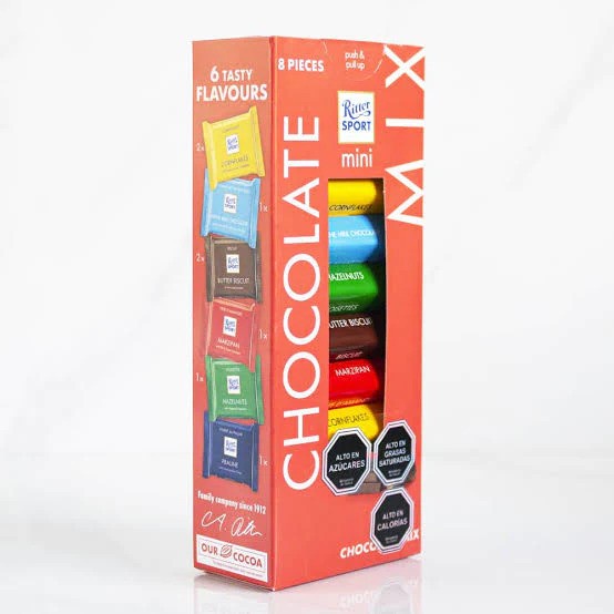 

Promo Ritter Sport Mini Chocolate Mix Isi 8Pcs 150Gr Coklat Cokelat Ready