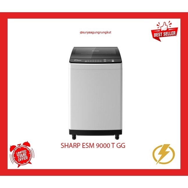 MESIN CUCI TOP LOADING SHARP 1 TABUNG 9 KG ES - M 9000 T