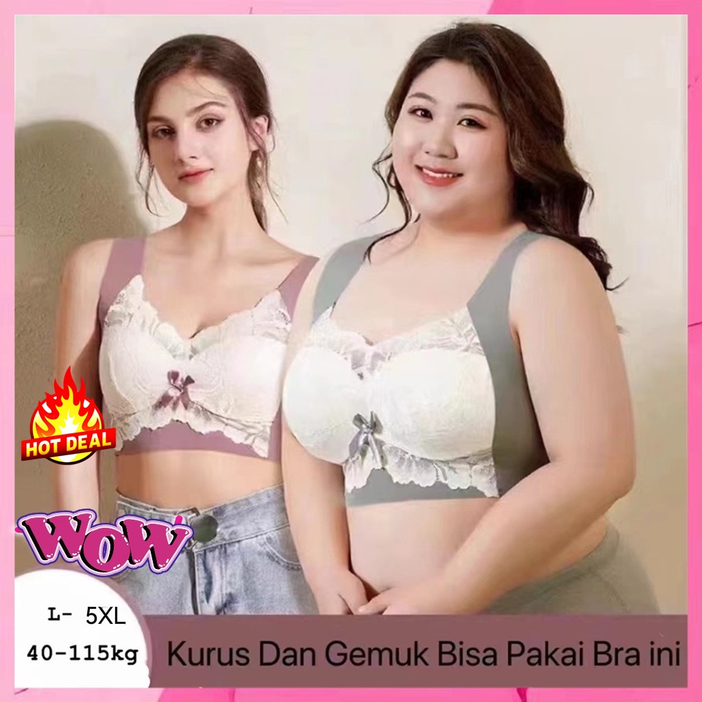 BIG SIZE sport bra model seamless bahan Latex Renda produk terbaru 2025