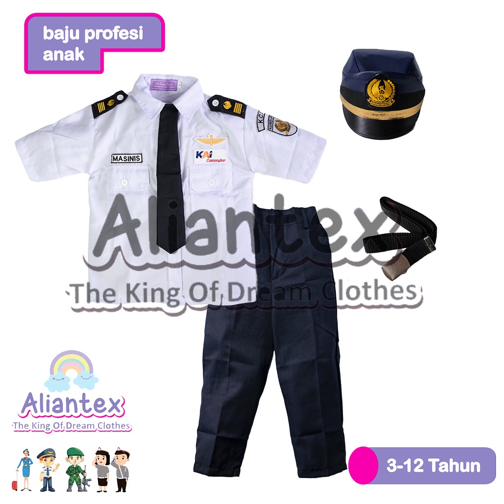 BAJU PROFESI ANAK MASINIS CEWEK/ BAJU PROFESI ANAK