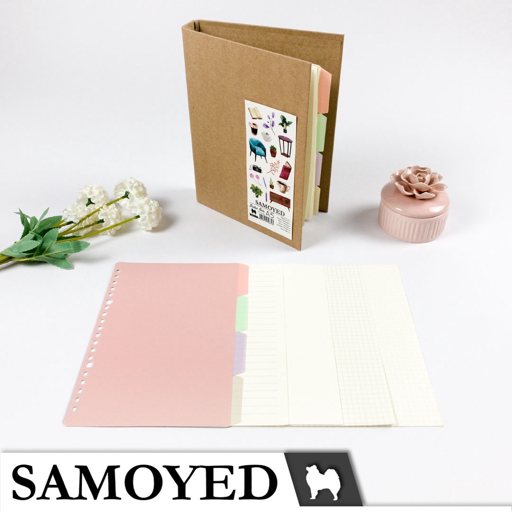 

iK! Binder Note / Loose Leaf Binder A5 - 20 Ring Aesthetic / Esthetic / Vintage Hardcover Kraft