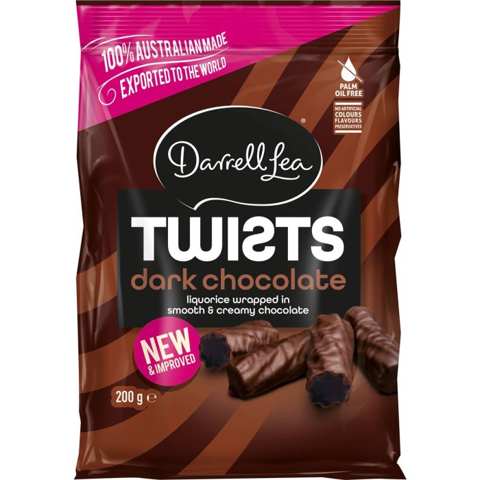 

Terbaru Darrell Lea Twists Dark Chocolate Australia Ready