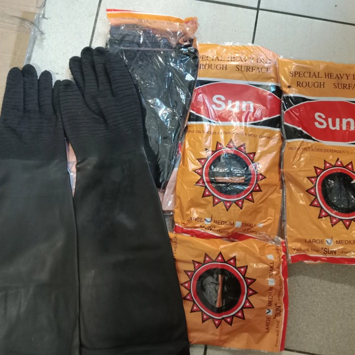 TOP SARUNG TANGAN KARET HITAM SUN 21 INC -