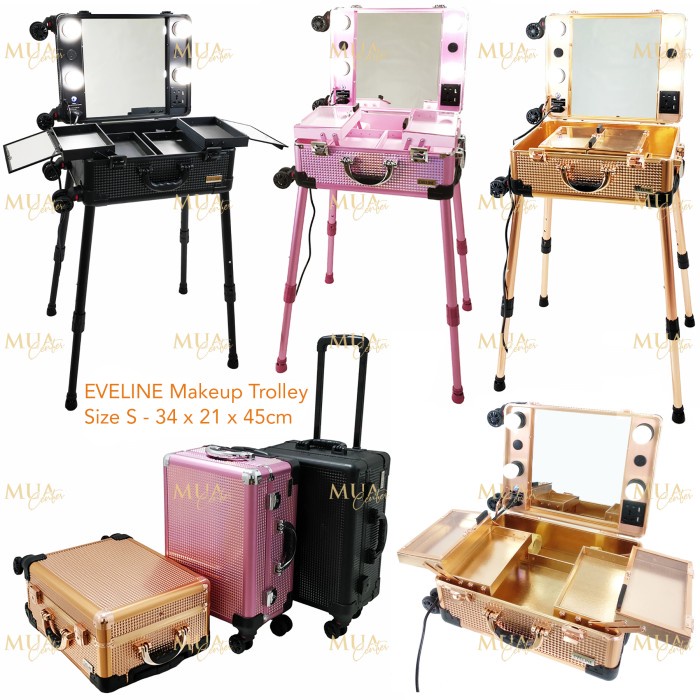 Beauty Case / Koper Makeup Kaca Lampu Eveline 01